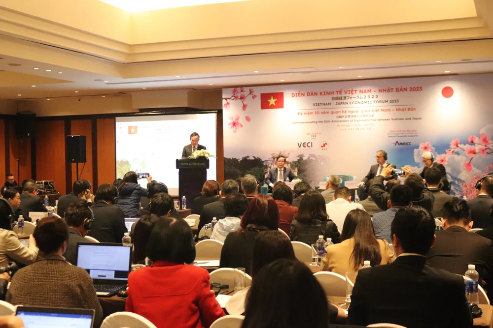 Phó Thủ tướng Trần Lưu Quang đưa ra các giải pháp thúc đẩy quan hệ hợp tác chiến lược Việt - Nhật. Ảnh: MINH TRÚC