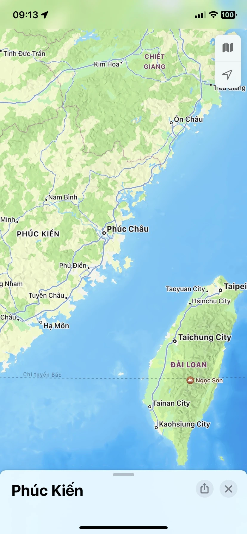 Thành phố Phúc Kiến (Trung Quốc) - nơi nhóm người Việt Nam được cho là lên cano di chuyển - cách Đài Loan khoảng 5 tiếng đi tàu.