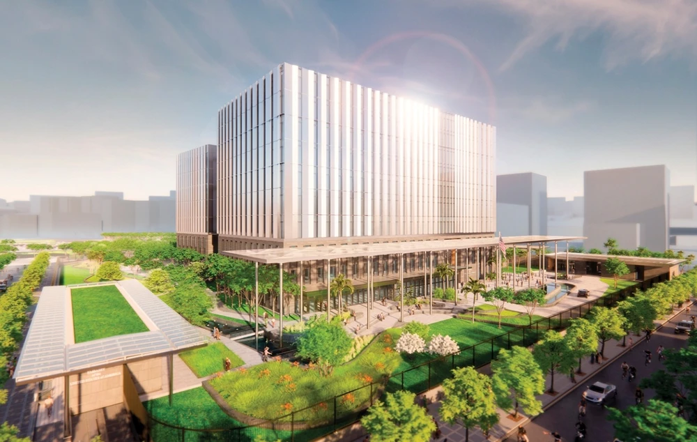 Chịu trách nhiệm thiết kế kiến trúc cho công trình này là tập đoàn EYP Architecture & Engineering, trụ sở tại Washington, D.C., Mỹ. Chịu trách nhiệm thiết kế kiến trúc cho công trình này là tập đoàn EYP Architecture & Engineering, trụ sở tại Washington, D.C., Mỹ.