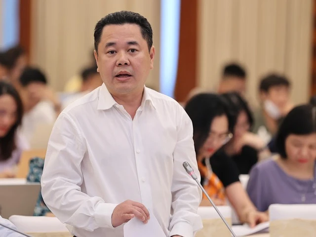 Phó Chủ tịch Ủy ban Quản lý vốn Nhà nước tại doanh nghiệp Nguyễn Ngọc Cảnh thông tin về dự án Sân bay Long Thành. Ảnh: VGP/Nhật Bắc