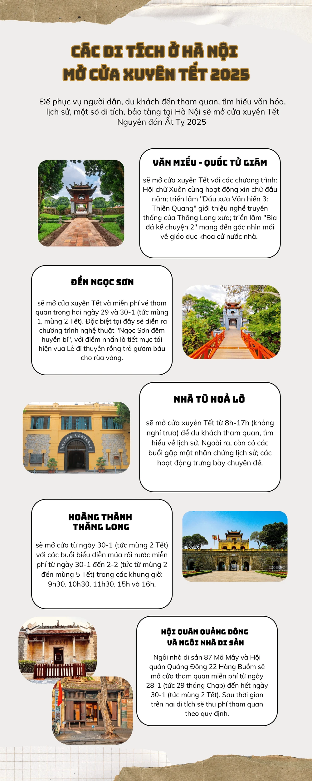 Nhiều di tích ở Hà Nội mở cửa xuyên Tết Nguyên đán 2025