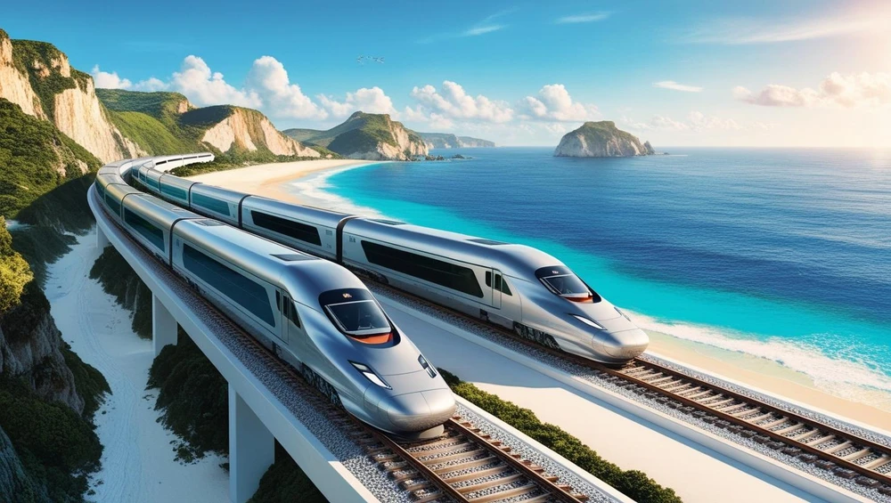 Tuyến đường sắt ven biển Nam Định - Thái Bình - Hải Phòng - Quảng Ninh sẽ được xem xét đầu tư khi nhu cầu vận tải hàng hóa, hành khách tăng cao. Ảnh minh họa: Minh Trúc