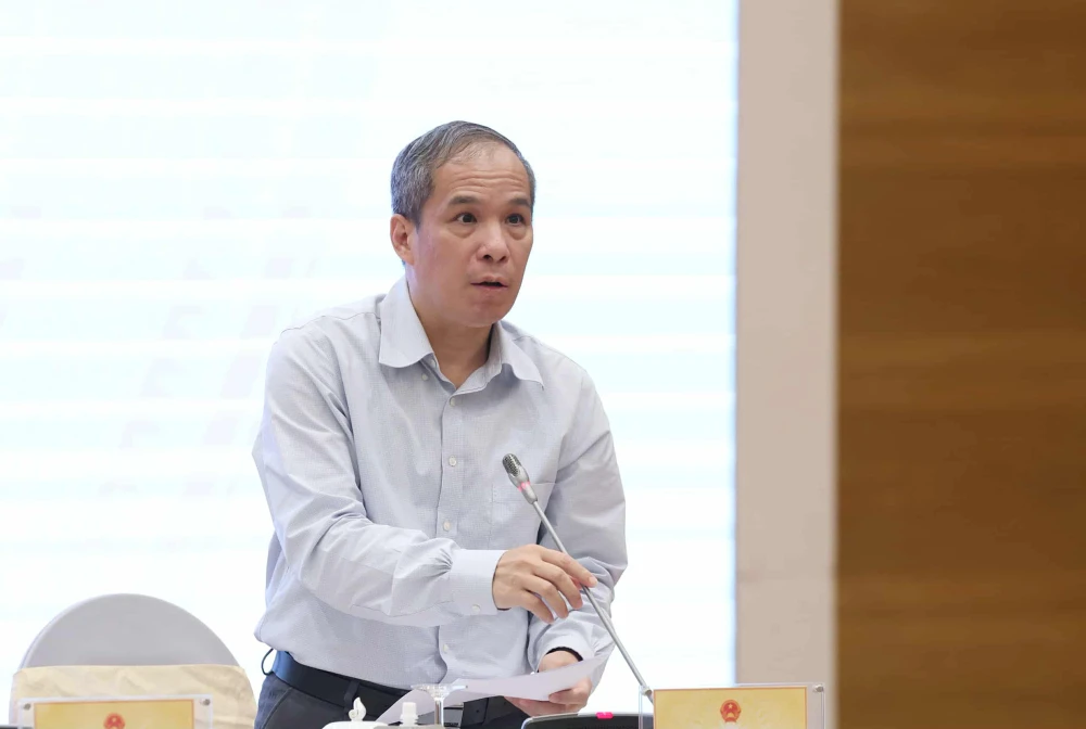 Phó Thống đốc NHNN Đoàn Thái Sơn cung cấp thông tin về tiến độ giải ngân các chương trình tín dụng. Ảnh: VGP