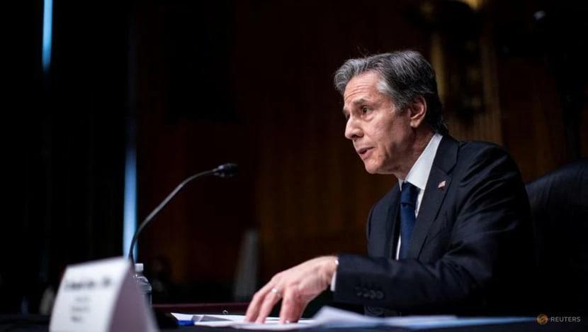 Ngoại trưởng Mỹ Antony Blinken trong phiên điều trần của Uỷ ban Đối ngoại Thượng viện. Ảnh: REUTERS