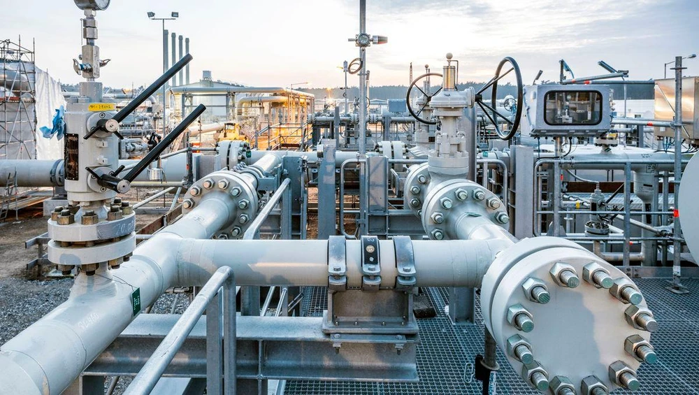 Một đường ống dẫn khí đốt của Nga. Ảnh: AP