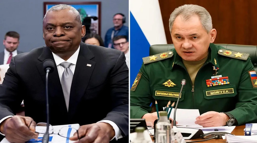 Bộ trưởng Quốc phòng Mỹ Lloyd Austin và người đồng cấp Nga Sergei Shoigu. Ảnh: FILE PHOTO Bộ trưởng Quốc phòng Mỹ Lloyd Austin và người đồng cấp Nga Sergei Shoigu. Ảnh: FILE PHOTO