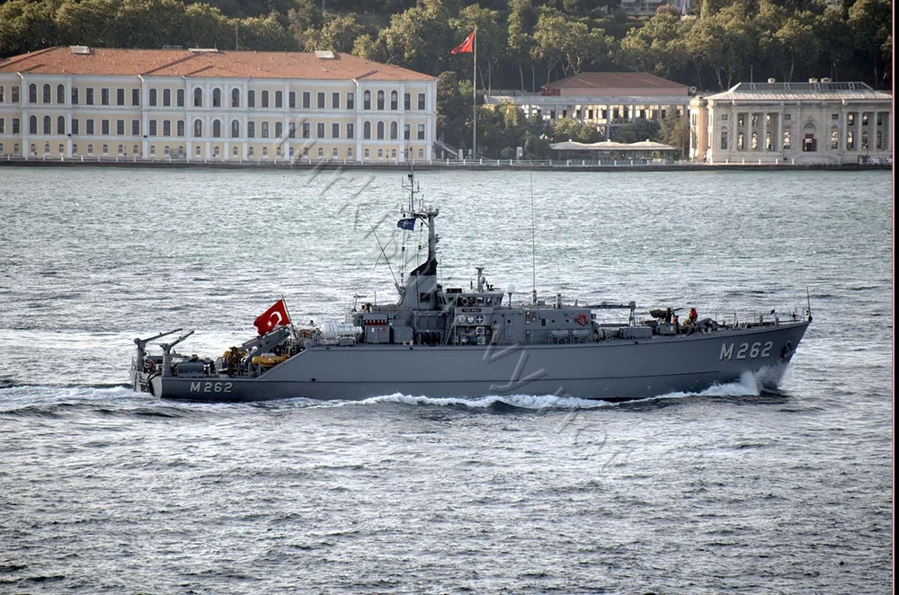 Tàu "săn" mìn M-262 TCG Enez của Thổ Nhĩ Kỳ. Ảnh: DEVRIM YAYLALI
