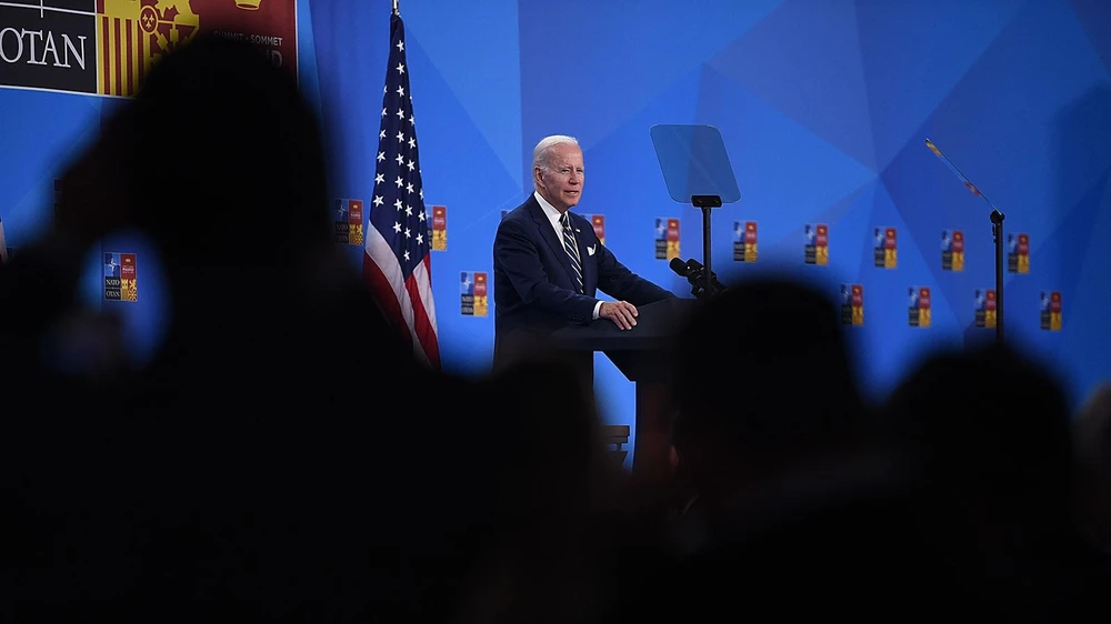 Tổng thống Mỹ Joe Biden tại hội nghị thượng đỉnh NATO. Ảnh: GETTY IMAGES