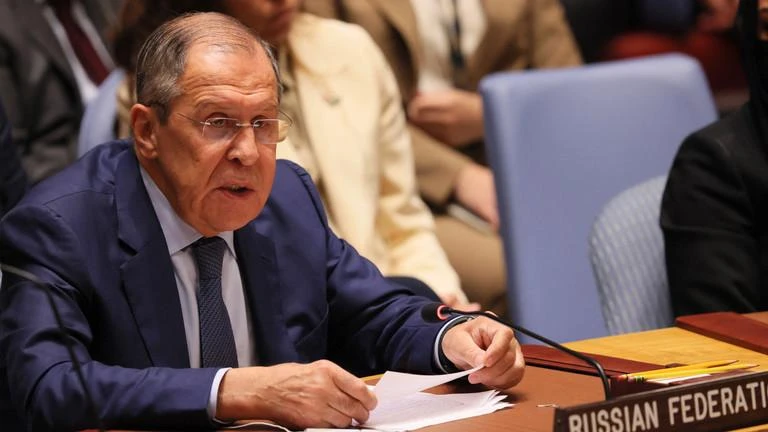 Ngoại trưởng Nga Sergey Lavrov trong cuộc họp HĐBA ngày 22-9. Ảnh: AFP