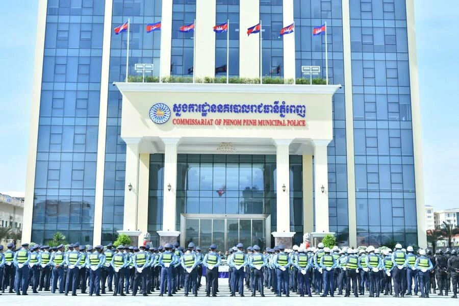 Lực lượng cảnh sát Campuchia tham gia bảo vệ các hội nghị cấp cao. Ảnh: KHMER TIMES
