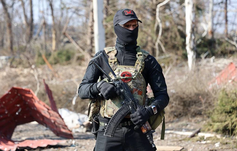 Một người lính của Tập đoàn Wagner. Ảnh: TASS Một người lính của Tập đoàn Wagner. Ảnh: TASS