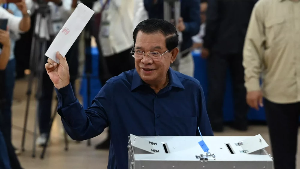 Lãnh đạo đảng CPP - Thủ tướng Campuchia Hun Sen. Ảnh: AFP