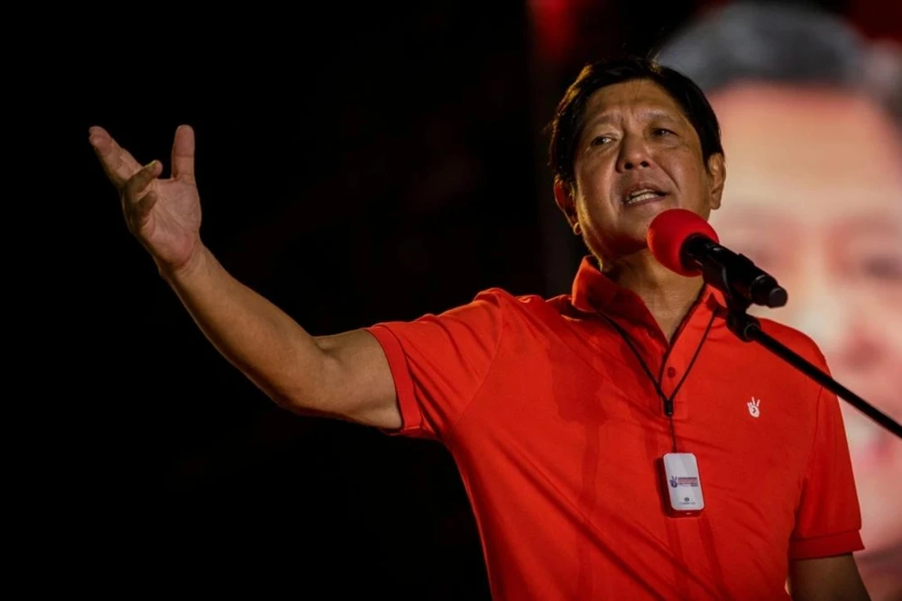 Ông Marcos phát biểu trong buổi vận động tranh cử ở tỉnh Pampanga, Philippines hôm 29-4. Ảnh: REUTERS