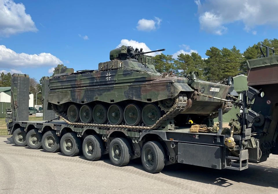 Xe chiến đấu bộ binh Marder của quân đội Đức được chụp tại căn cứ quân sự Rukla (Lithuania) tháng 4-2022. Ảnh: REUTERS