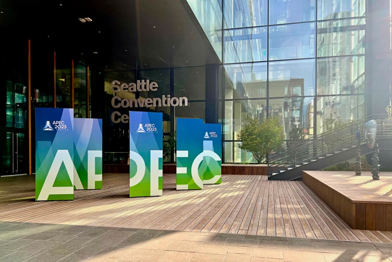 Trung tâm Hội nghị Seattle là nơi diễn ra cụm hội nghị bộ trưởng APEC lần 3 trong năm 2023. Ảnh: APEC