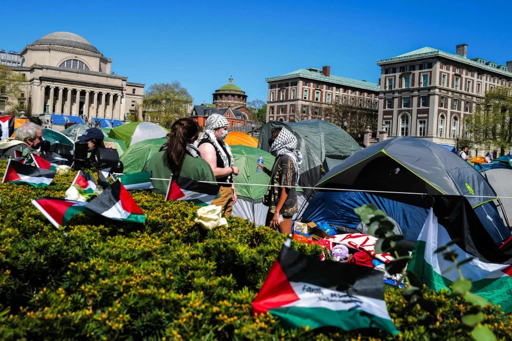 Biểu tình ủng hộ Palestine lan tới các trường đại học Mỹ, nhiều người bị bắt.jpg