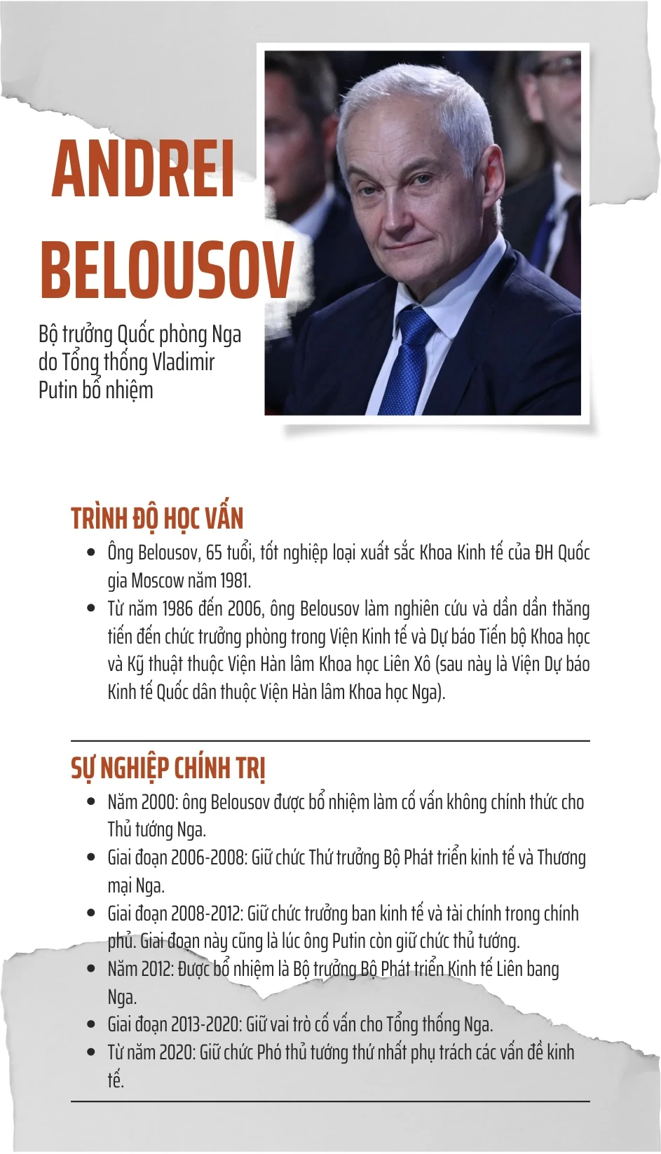 Chân dung Bộ trưởng Quốc phòng Nga Andrei Belousov