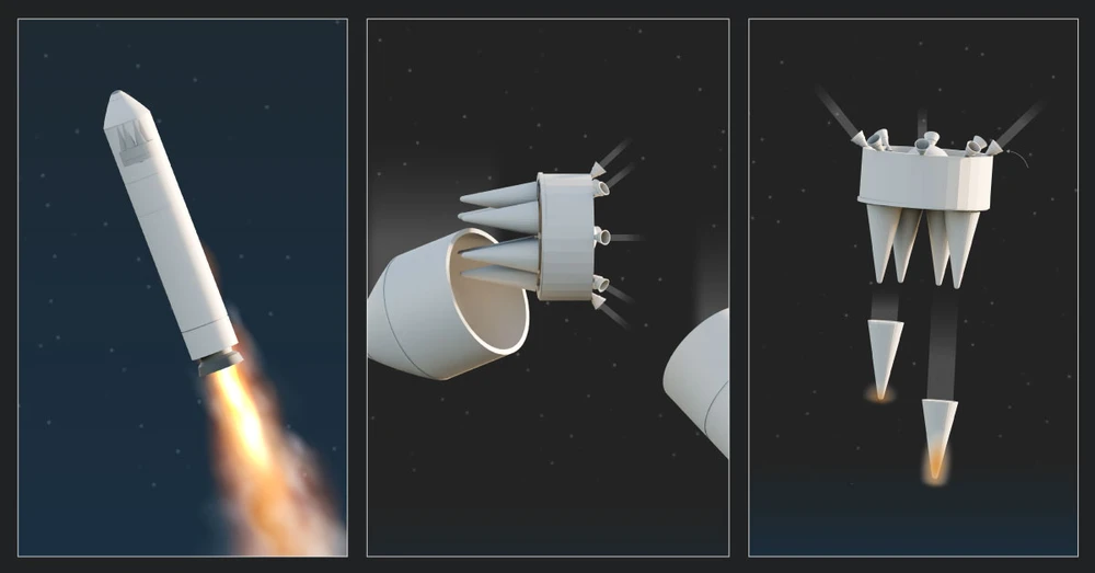 Mô phỏng cấu trúc tên lửa Oreshnik của Nga. Ảnh: REUTERS