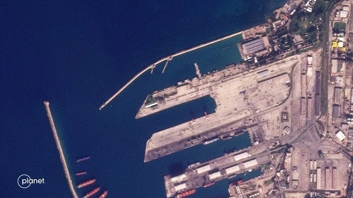 Căn cứ hải quân Nga ở cảng Tartus (Syria). Ảnh: PLANET LABS