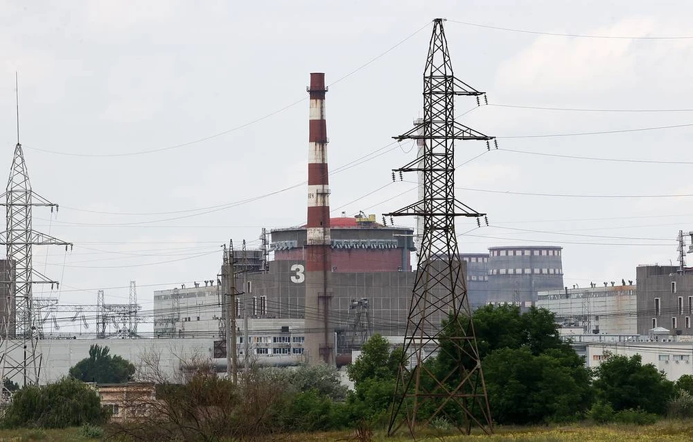 Một góc Nhà máy điện hạt nhân Zaporizhia (ZNPP) ở thành phố Energodar (tỉnh Zaporizhia). Ảnh: TASS