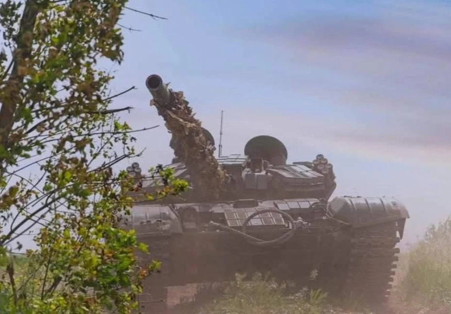 Xe tăng Ukraine hoạt động trên chiến trường. Ảnh: Bộ Tổng tham mưu quân đội Ukraine