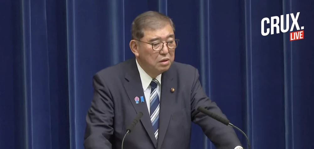 Thủ tướng Nhật Ishiba Shiger. Ảnh chụp màn hình hãng tin CRUX