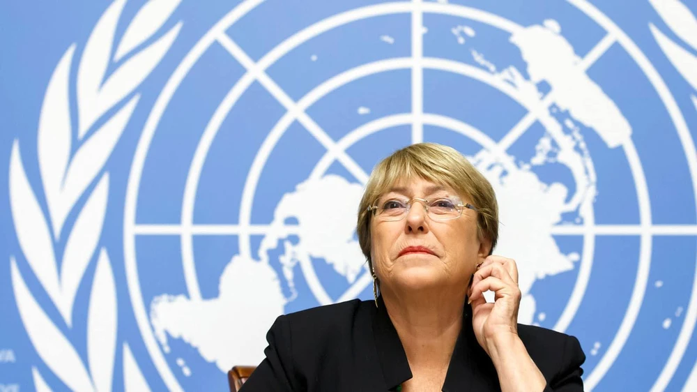 Bà Michelle Bachelet - cao ủy LHQ phụ trách nhân quyền. Ảnh: AP