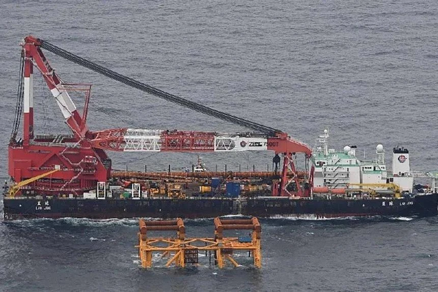 Hình ảnh do phía Nhật chụp hồi tháng 5 cho thấy một giàn khai thác khí đốt ở biển Hoa Đông. Ảnh: AFP