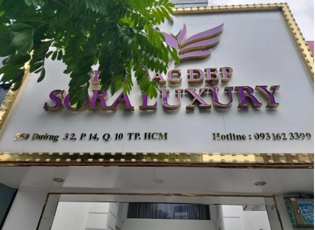 Viện sắc đẹp Sora Luxury bị ngưng hoạt động thẩm mỹ trong lĩnh vực y tế. Ảnh: SỞ Y TẾ