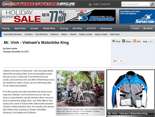 Chủ bộ sưu tập môtô 'khủng' tại Hà thành lên 'báo Tây' 1