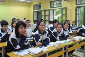 Học sinh trường Trung học phổ thông Quang Trung. (Ảnh: Phạm Mai/Vietnam+)