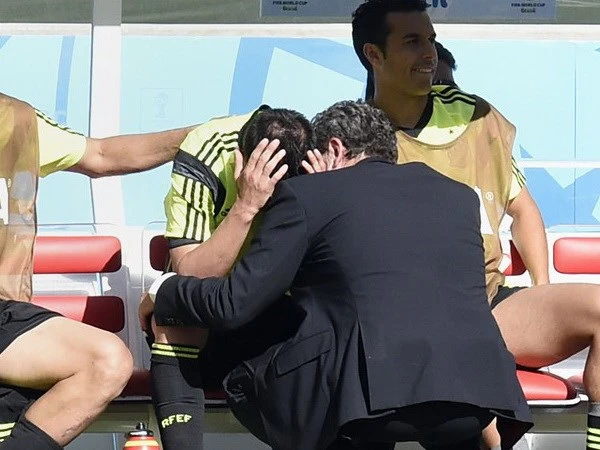 David Villa rớt nước mắt khi bị del Bosque thay ra ảnh 1