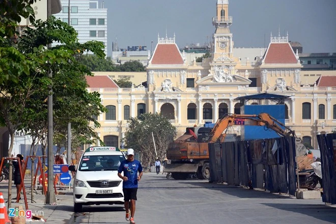 Phố đi bộ dài 640 m ở Sài Gòn trước ngày khánh thành