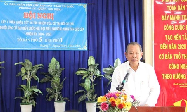 100% cử tri đồng ý giới thiệu ông Trương Hòa Bình ứng cử ĐBQH ảnh 1