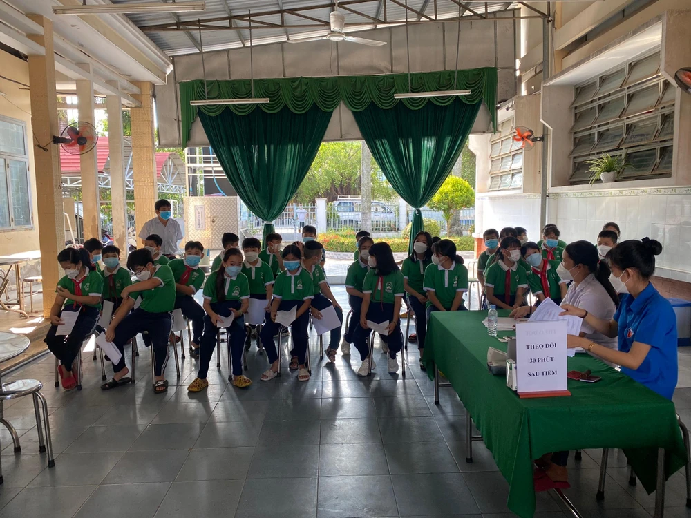 Các điểm trường trên địa bàn Long An học sinh khối lớp 5, 6 sẳn sàng để được tiêm ngừa