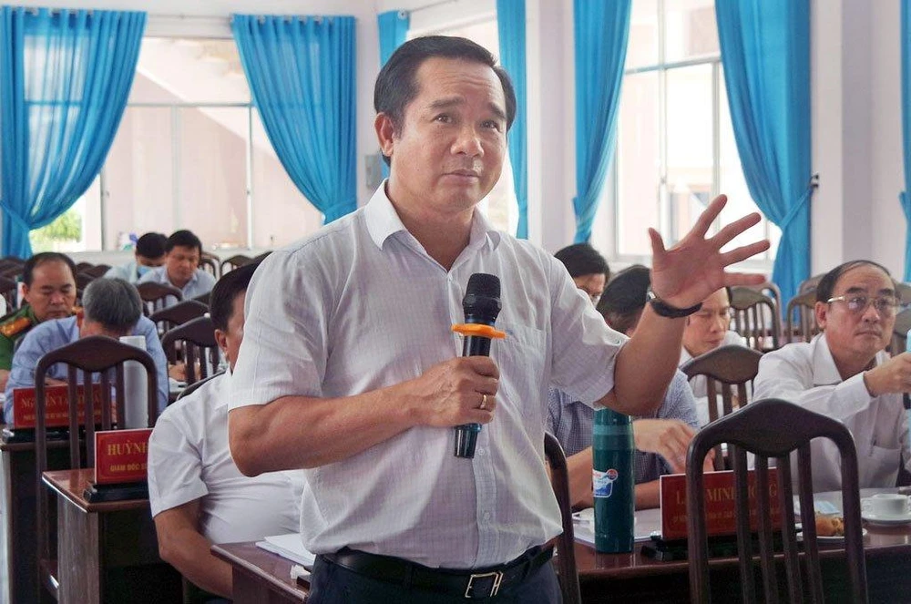 Bí thư Tỉnh ủy, Chủ tịch HĐND tỉnh Nguyễn Văn Được phát biểu tại hội nghị.