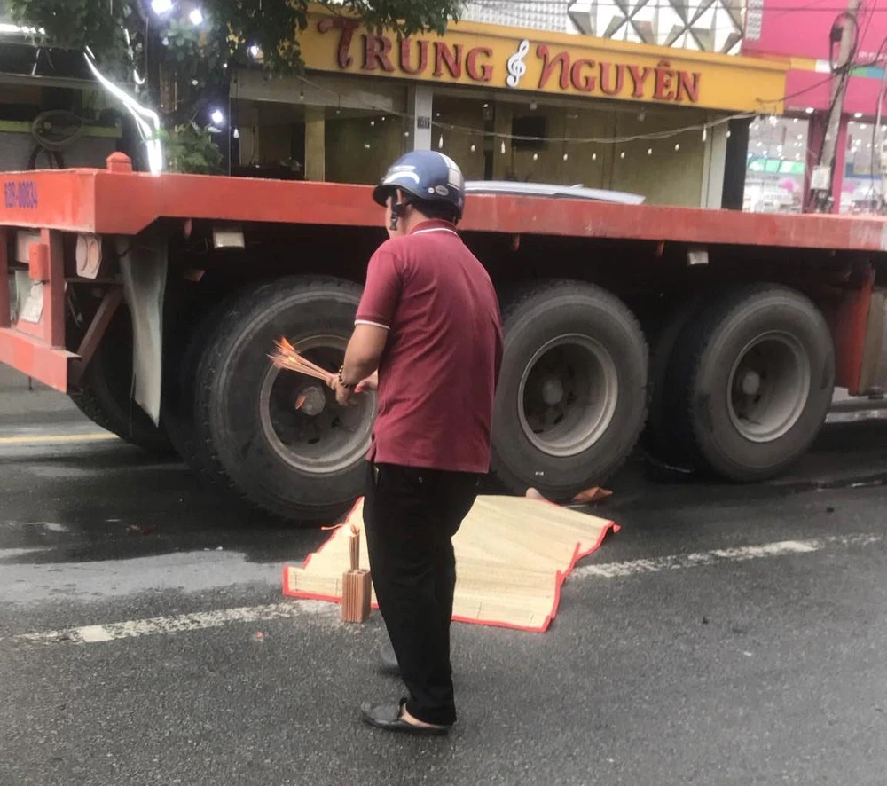 Hiện trường vụ tai nạn giao thông. Ảnh: CTV