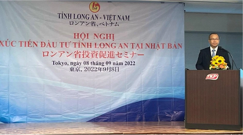 Đại sứ đặc mệnh toàn quyền Việt Nam tại Nhật Bản - Vũ Hồng Nam phát biểu tại hội nghị. Ảnh: CTV