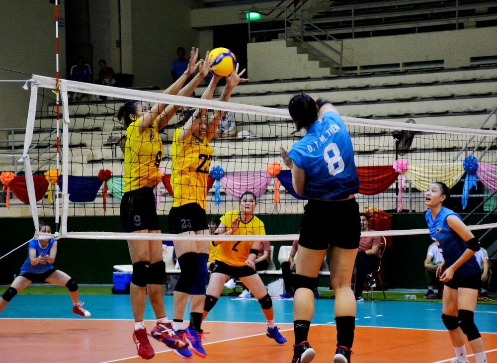 Đội bóng VTV Bình Điền Long An thể hiện ưu thế vượt trội so với đội khách. Ảnh: CTV