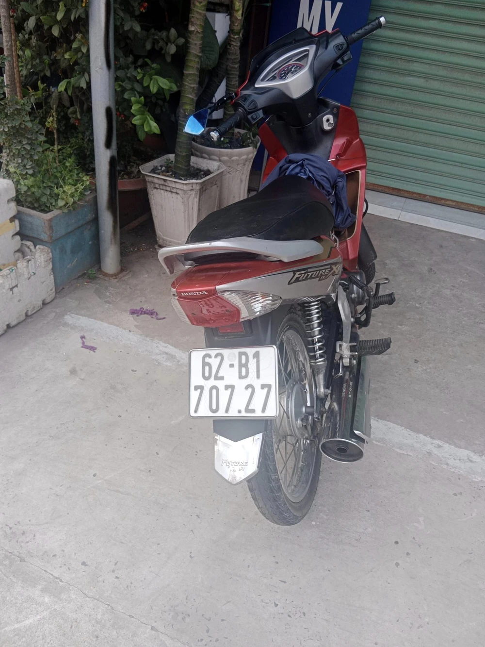 Chiếc xe máy bị Tâm lấy trộm tẩu thoát về TP.HCM. Ảnh: CTV