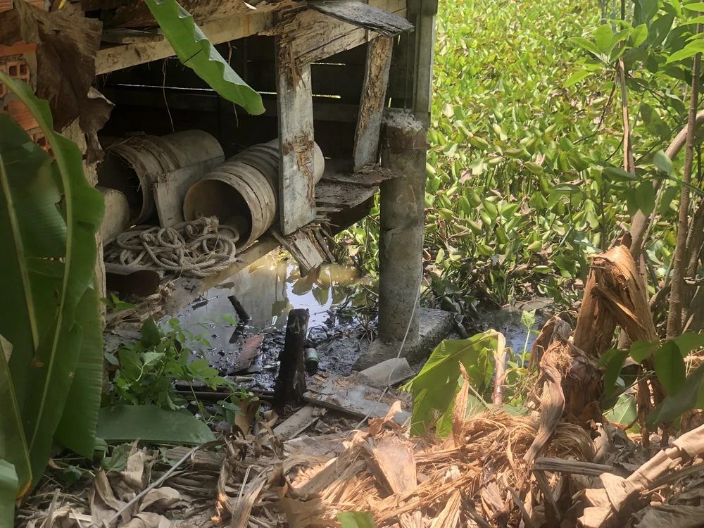 Hiện trường ông H bị điện giật chết