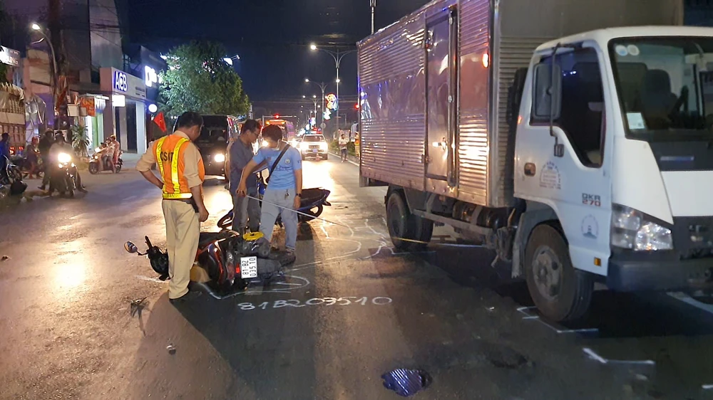 Hiện trường vụ tai nạn. Ảnh: KIM HƯỚNG