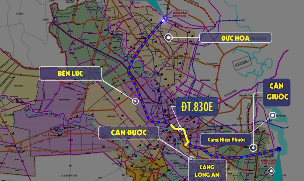 Bốn huyện của tỉnh Long An nằm trong dự án vành đai 4. Ảnh: HD Bốn huyện của tỉnh Long An nằm trong dự án vành đai 4. Ảnh: HD