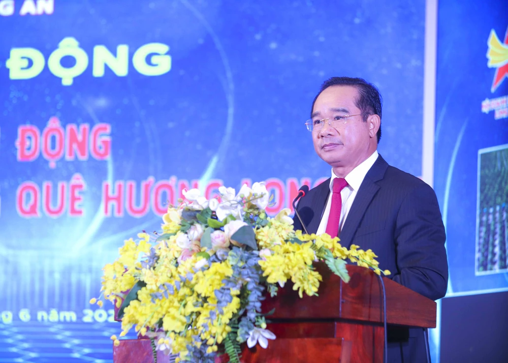 Ông Nguyễn Văn Được - Bí thư Tỉnh ủy, Trưởng Ban Tổ chức phát biểu tại buổi lễ. Ảnh: HD Ông Nguyễn Văn Được - Bí thư Tỉnh ủy, Trưởng Ban Tổ chức phát biểu tại buổi lễ. Ảnh: HD