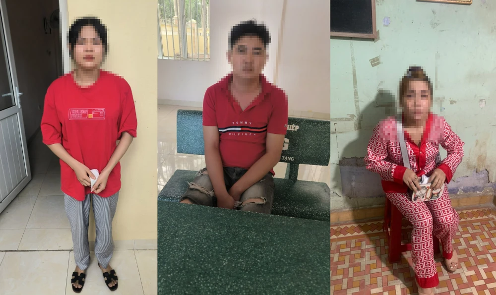 Các nghi phạm bị lực lượng chức năng điều tra, bắt giữ. Ảnh: CTV