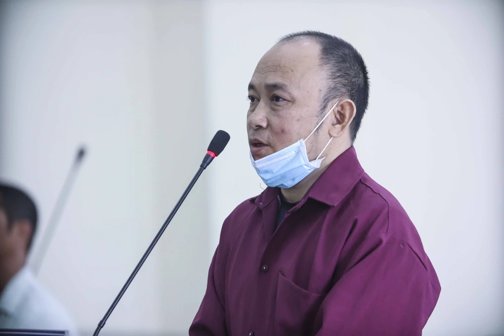 Bị cáo Nguyễn Hoàng Ngọc tại phiên tòa. Ảnh: HUỲNH DU