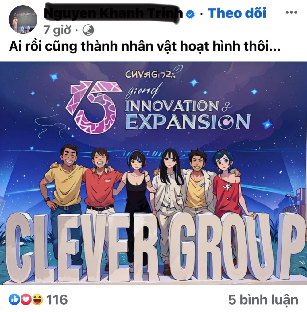 Người dùng Facebook tạo ảnh 2D phong cách nhân vật hoạt hình. Ảnh chụp màn hình.