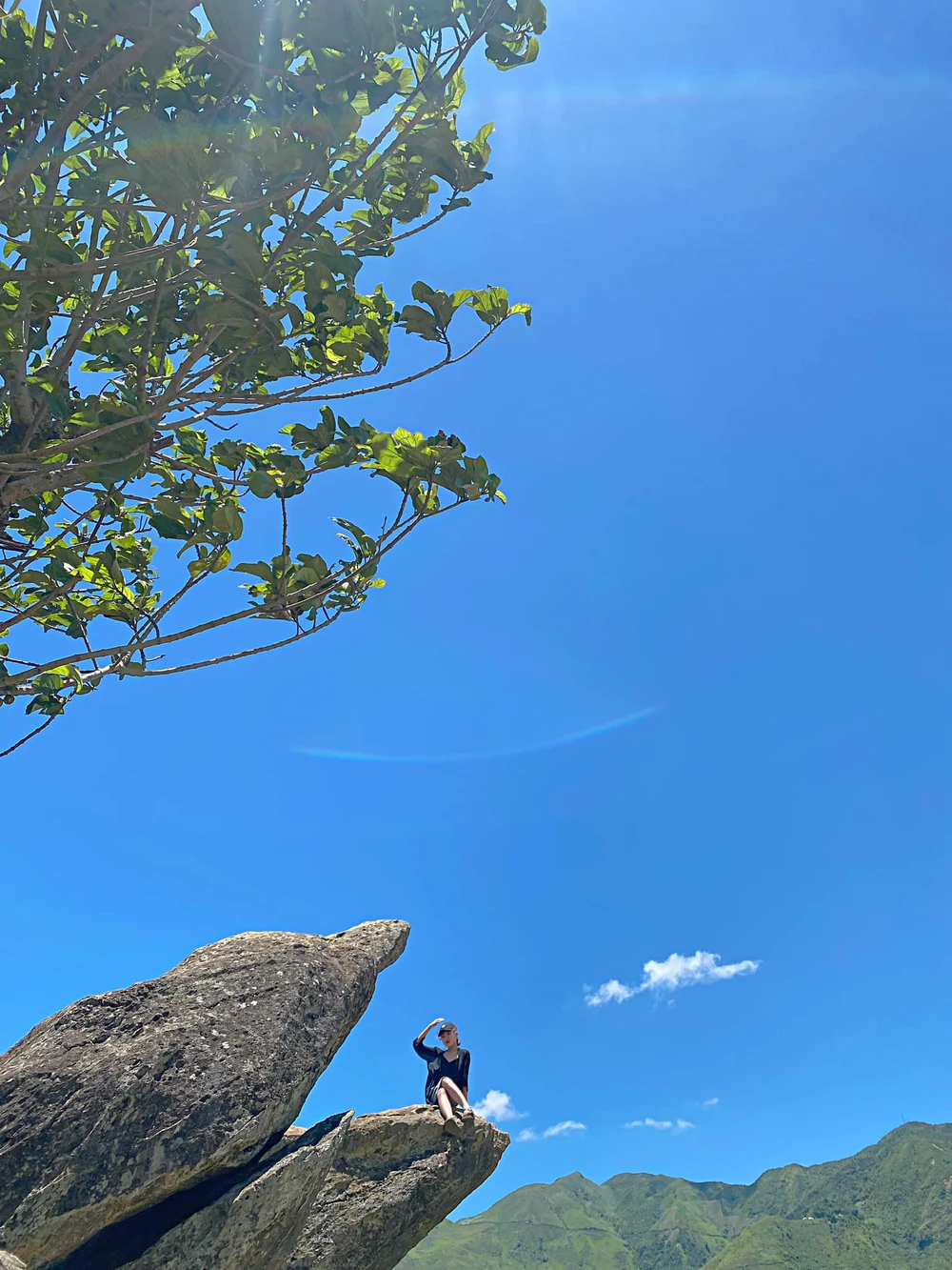 Mỏm đá hình thù chú cá heo độc đáo. Ảnh : KIỀU TRANG Mỏm đá hình thù chú cá heo độc đáo. Ảnh : KIỀU TRANG