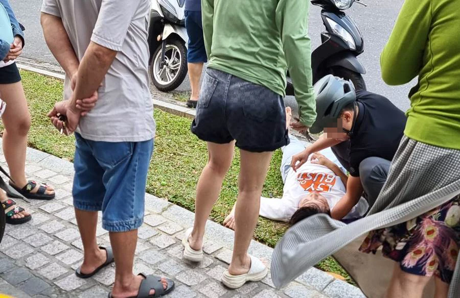 Sau khi cấp cứu xong, anh Dũng chụp lại tấm hình vụ việc. Ảnh: Trần Trung Dũng cung cấp