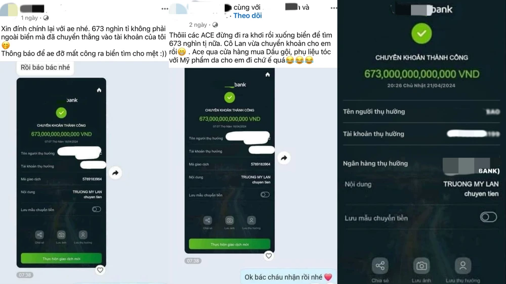 Trend chế ảnh bà Trương Mỹ Lan chuyển khoản 673.000 tỉ đồng. Ảnh chụp màn hình